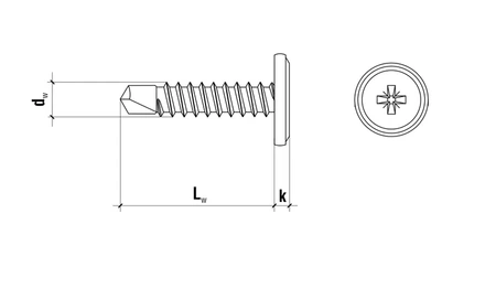 Samovrtný šroub s podložkou do kovu, pozinkovaný WSPC, 4,2x13mm