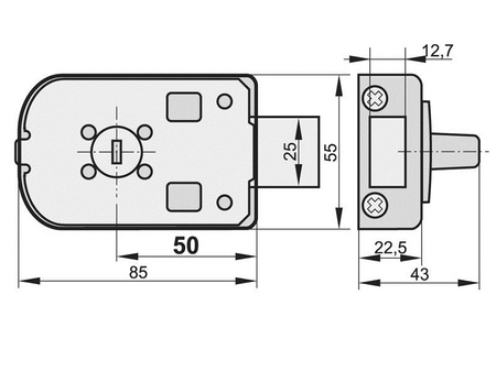 Povrchový zámek Kowal Minos 50 hnědý s mosaznou vložkou 1-4017