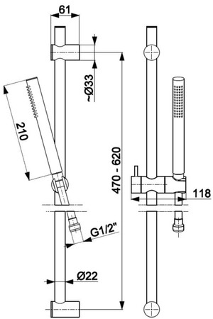 Sprchový set KFA Armatura Moza Premium Brushed Gold 841-363-31