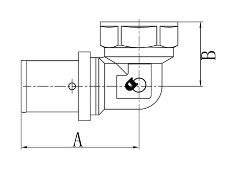 Koleno diamantové KOL-DZ PEX-AL-PEX 16x3/4" lisovaný vnitřní závit mosaz FZZ-005.3/4X16.KOL-D