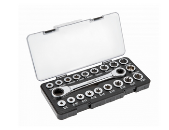 Nástrčný klíč Hogert s ráčnou a nástrčnými hlavicemi HT1R492