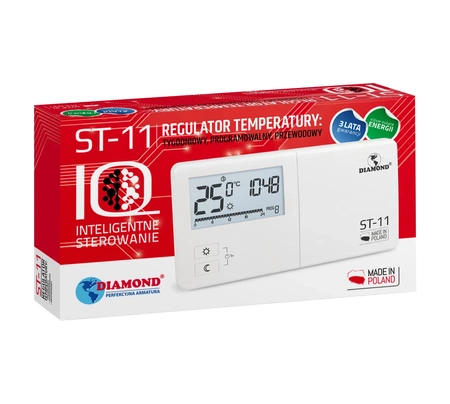 Diamantový týdenní programovatelný drátový regulátor teploty ST-11