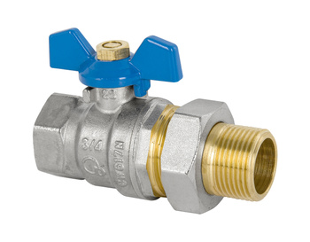 Diamantový kulový kohout Španělský přímý 3/4" se šroubením a sytičem ART.3131-20