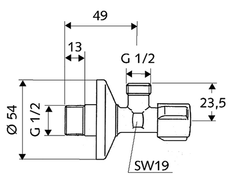 Schell regulační rohový ventil Comfort 1/2"x1/2" 052170699