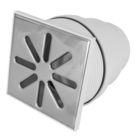 DES Group nastavitelný kanalizační rošt fi110 15x15 spodní kovový bílý 01.016.022