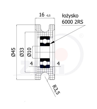 Plastová role Zabi 45mm C45/6Ł