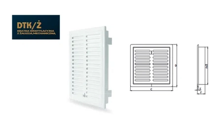 Dospel větrací mřížka se žaluziemi D/TKŻ 140x210/B hnědá 007-1653