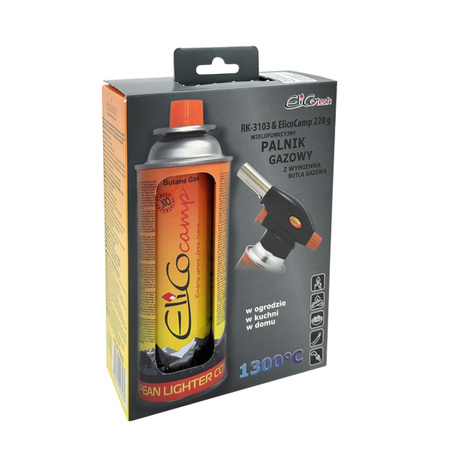 Elico set multifunkční plynový hořák RK-3103 s plynovou kartuší 220g 310302