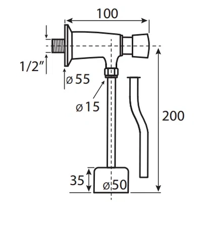 Vedo přisazený časový ventil pro pisoár VZC5512