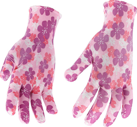 Zahradnické rukavice Flo velikost 8 barevné květy 74121