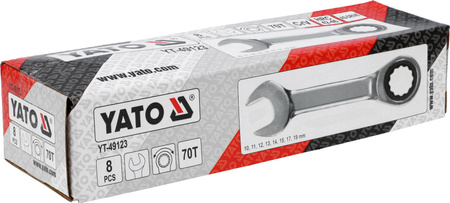 Yato sada 8dílných ráčnových kombinovaných klíčů YT-49123