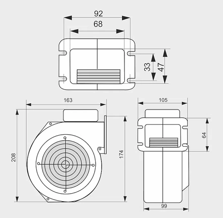 Kamnový ventilátor M PLUS M WPA 06 s klapkou