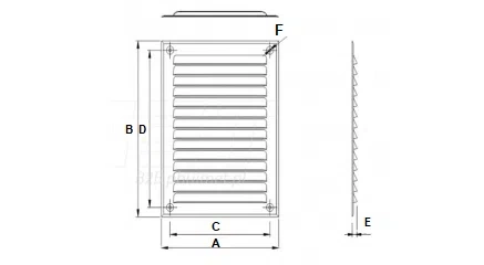 Dospel hliníková větrací mřížka D/AKP 150x200B 007-0649
