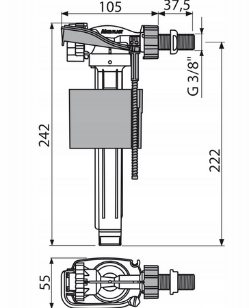 Alcaplast plnicí ventil 3/8"