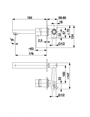 KFA Armatura Logon Černá umyvadlová baterie, podomítková 5139-810-81
