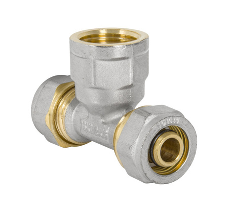 Diamantové T-kus -DZ PEX-AL-PEX vnitřní závit 16x16x1/2" mosaz FTN-008.1/2x16x16.TD