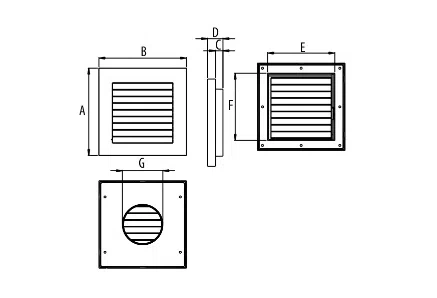 Větrací mřížka Dospel Imperio s mechanickou uzávěrkou 100 007-1744