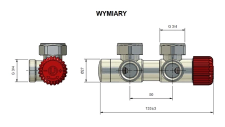 Termostatická instalační sada Vario Term All In One Twins, pravá, chrom ATSGSO202CFK/P