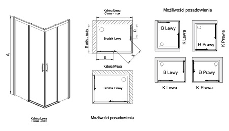 Sanplast čtvercová kabina KN/FREEZONE 90X90X190 600-271-3510-38-401