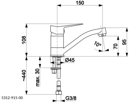 KFA Armatura stojánková umyvadlová baterie s otočnou výpustí 5312-915-00