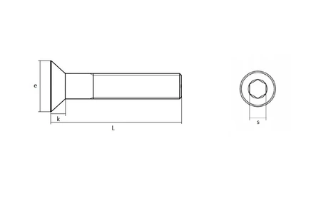 Kónický imbusový šroub, pozinkovaný, třída 10,9 DIN 7991 M12x45