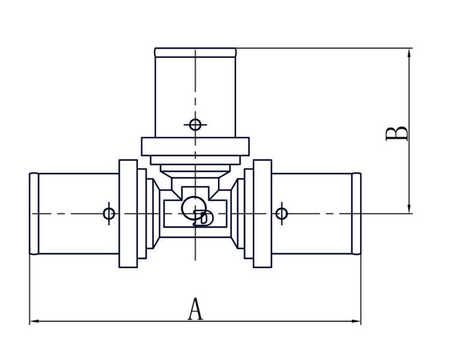Diamantové tričko PEX-AL-PEX 16x16x16mm lisovaná mosaz FZZ-009.16X16X16.T-3