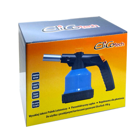 Pájecí hořák Elico pro děrovanou plynovou kartuši 190g 500401