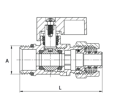 Diamantový kulový kohout 1/2'' s červeným PEX konektorem ART.380-D-15X16_PEX_CZ