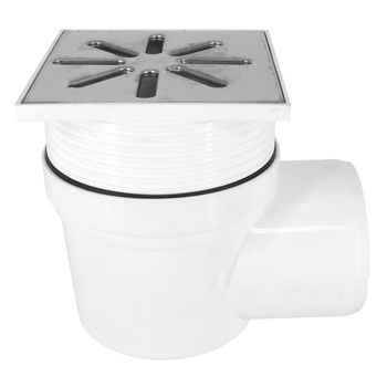 DES Group nastavitelný kanalizační rošt fi110 15x15 boční kovový bílý 01.016.023