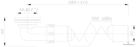 Plochý sprchový sifon Akces z nerezové oceli s PVC zátkou 19082