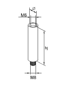 Podpěra zábradlí 12x75mm AISI 304 leštěná