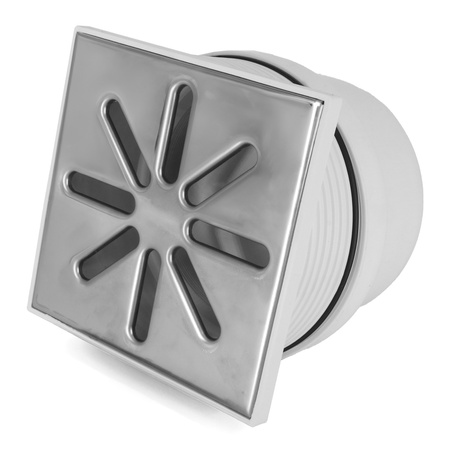 DES Group nastavitelný kanalizační rošt fi50 15x15cm kovové bílé dno