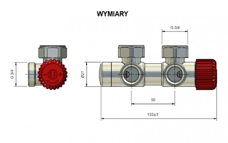 Termostatická sada Vario Term Twins, pravá, chrom TSGS0202CFK/P