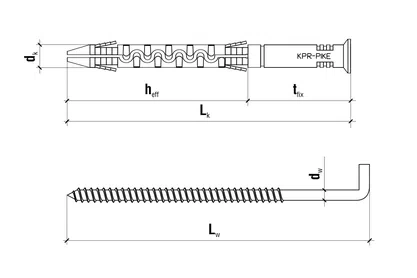 Wkręt-Met rámová rozšiřovací zátka s přímým háčkem PR 10x160mm PR-10160