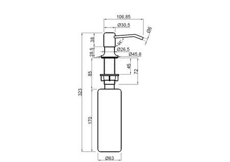 Invena dávkovač na mycí prostředek nebo mýdlo Simi chrom AA-22-001