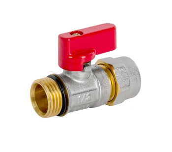 Diamantový kulový kohout 1/2'' s červeným PEX konektorem ART.380-D-15X16_PEX_CZ