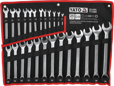 Sada očkoplochých klíčů Yato 6-32mm 25dílná YT-0365