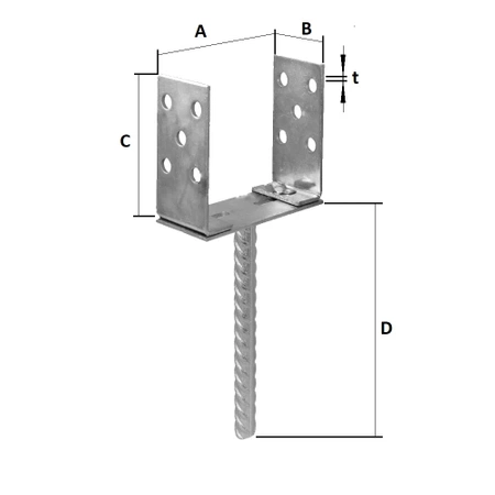 Simpson Strong-Tie nastavitelná tyčová základna 80-160 mm PEA80-160