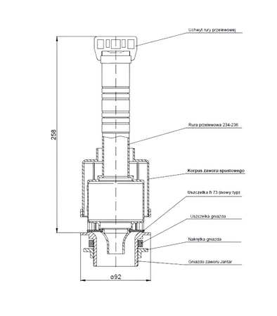 Inter Sano dlouhý vypouštěcí ventil