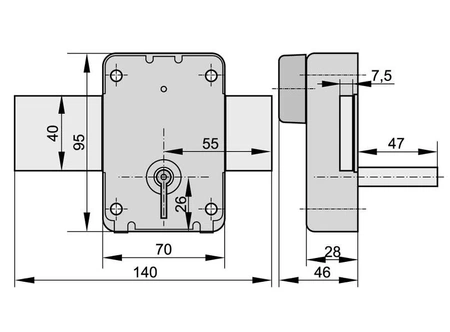 Kowal horní zámek Atlas 140mm
