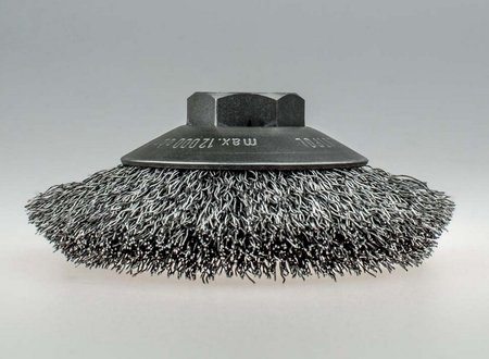 Kotoučový úhlový kartáč Szczotpol 120mm s maticí M14, ocelový drát B50K.35