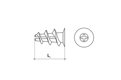 Nylonová šroubovací hmoždinka pro sádrokartonové desky DRN-23