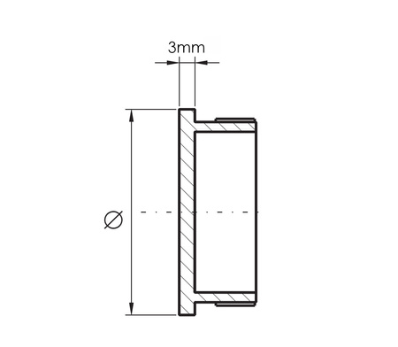Plochá zátka pro trubku AISI 304 42,4x2 mm, leštěná