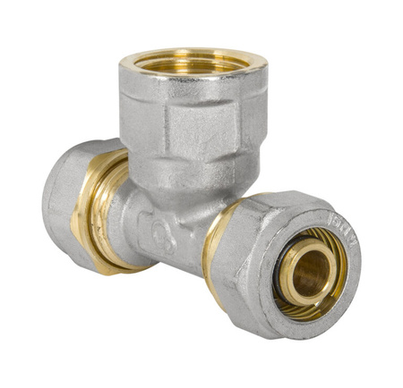 Diamantové T-kus -DZ PEX-AL-PEX vnitřní závit 16x16x1/2" mosaz FTN-008.1/2x16x16.TD