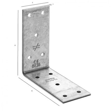 Simpson Strong-Tie perforovaný úhlový konektor 93x93x40x3mm ABB40390
