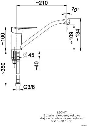 Stojánková vodovodní baterie KFA Armatura Leonit 5313-915-00