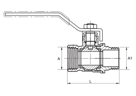 Diamantový kulový kohout 1/2" DN15 s ucpávkou ART.2461-15.WZ