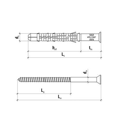 Šroubovací rámová rozpěrná hmoždinka KPS-FAST S 10x140mm 25 kusů KPS-FAST-10140S