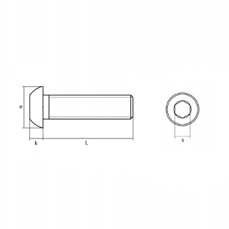 Kulový šroub hřibová hlava A2-70 třída 10,9 ISO 7380 M06x25
