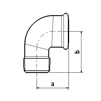 Koleno diamantové WZ GWxGZ 1 1/4" černá litina CZ-1092.KOL-32.WZ